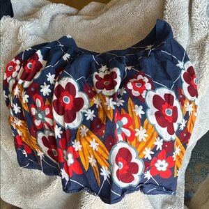 Mimi Chica Navy and Cream Floral Skirt